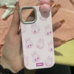 Silicone Suede Labubu Phone Case For Iphone 11 12 13 14 15 16pro Max Plus 16pro 15pro Diy Soft Brown Cover Coque Fall Prevention photo review